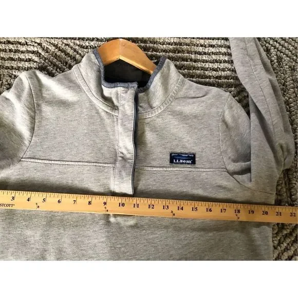 L.L Bean Long Sleeve Henley Sweatshirt Womens Button Cotton SZ L - Picture 7 of 10